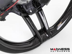 Alfa Romeo Giulia Steering Wheel - Carbon Fiber - w/ LED Functions - Perforated Leather - Non QV Models